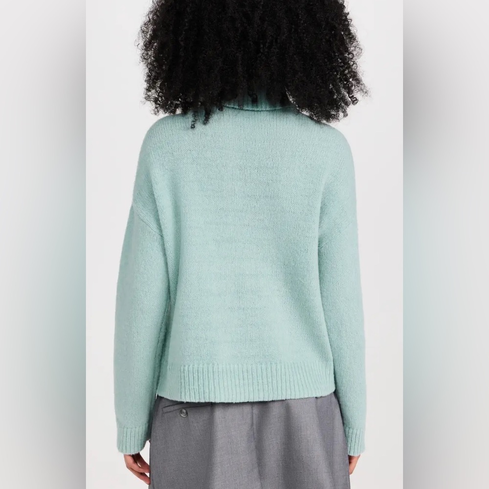 Cinq a Sept Alani soft blue green embellished turtleneck sweater - Picture 2 of 3